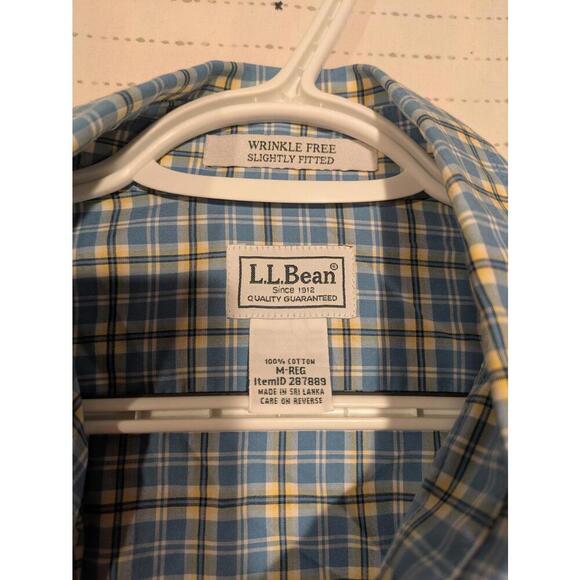 LL Bean Classic Plaid Button-Up Shirt Size Medium Regular - Picture 7 of 10